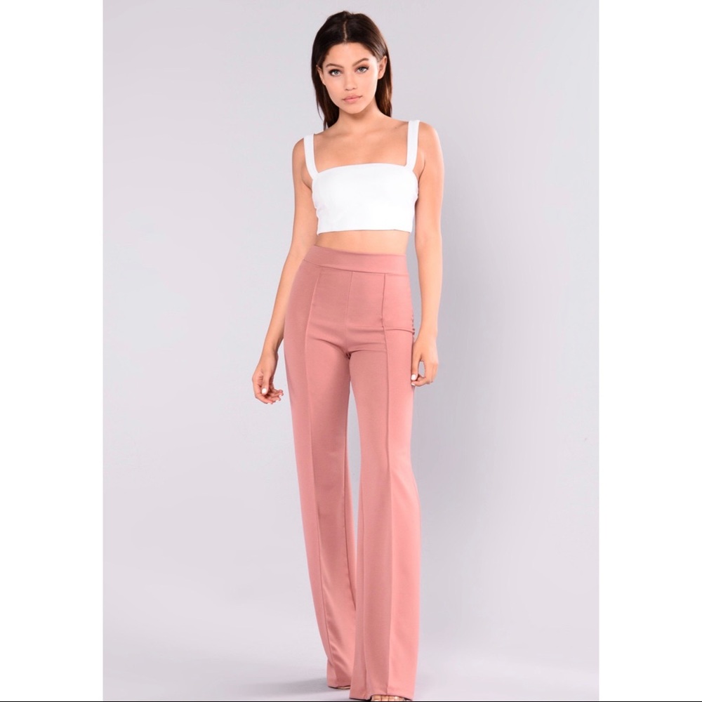 Victoria High Waisted Dress Pants - Mauve